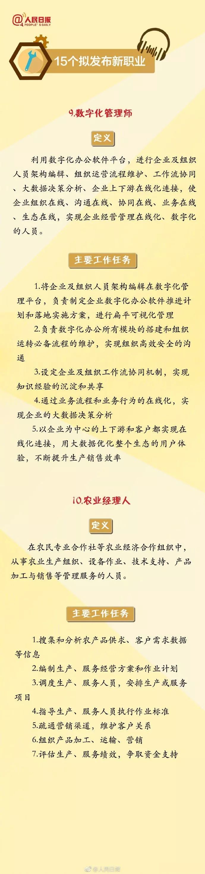 人社部拟发布15项新职业