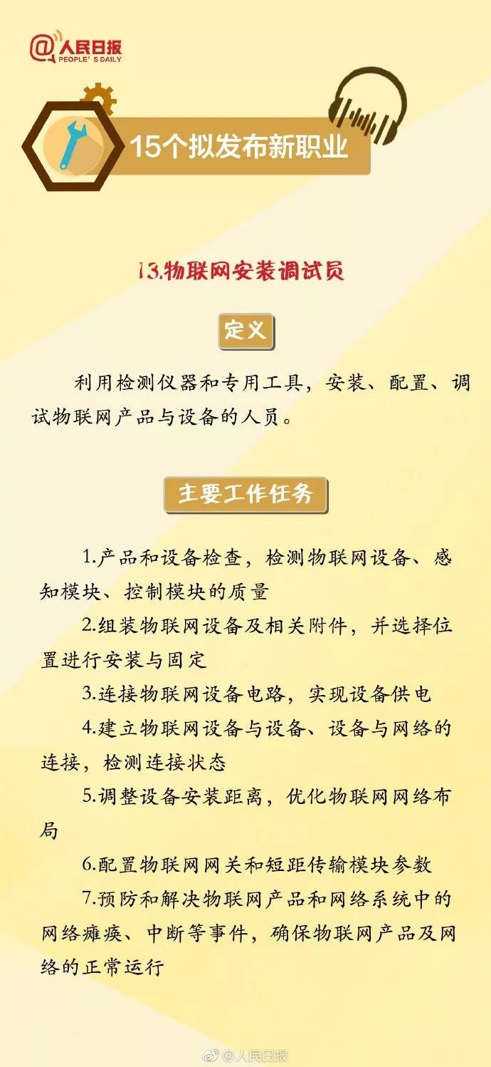 人社部拟发布15项新职业